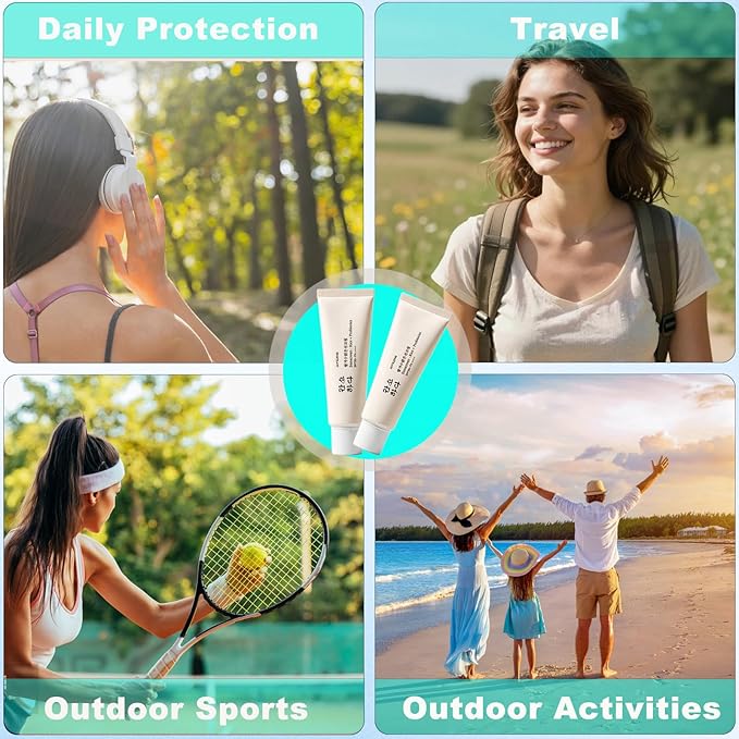 Relief Sun Organic Sunscreen SPF50+,Rice and Probiotics PA++++Korean Cream Care | Korean Skin for All Skin Types | UV Defens Nourishing Skin Protection 2PCS
