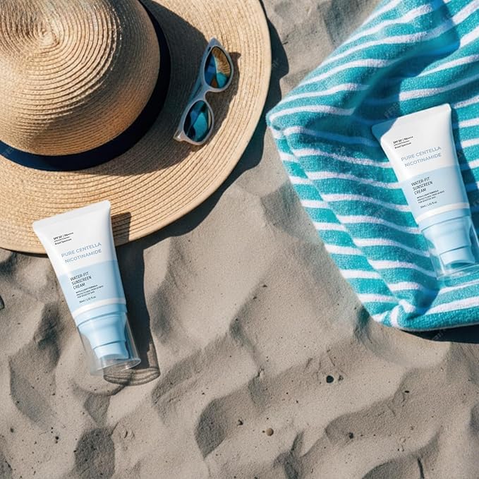 Water-Fit Sunscreen Cream SPF 50+ PA++++ | Hydrating Formula with 𝑪𝒆𝒏𝒕𝒆𝒍𝒍𝒂 & Tea Tree Extract for Sensitive Skin | Lightweight, Non-Greasy | 30ml / 1.01 fl. oz (2)