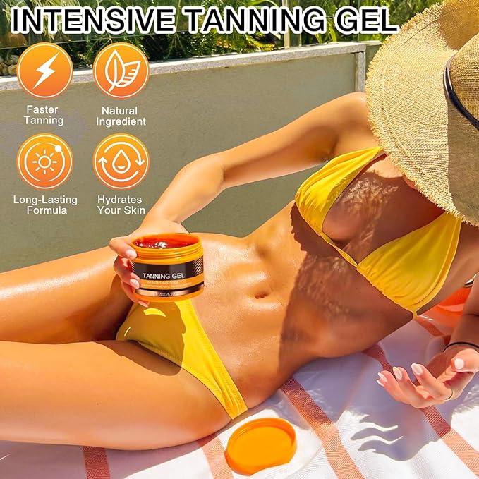 Luxury Intensive Tanning Gel, Beauty Tanning lotion, Natural Tanning Accelerator Cream Gel Tan Skin, Instant Tanning Cream For Sunbeds & Outdoor Sun