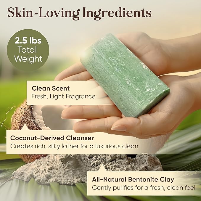 Amish Farms Soap Value Pack– 8 Easy-to-Grip Hydrating Bars (5 oz Each, 2.5 lb) | Cold-Process, USA Made for Sensitive Skin, Face, Hair & Body | Gentle Clean Scent Original Recipe – Tin Tub Collection