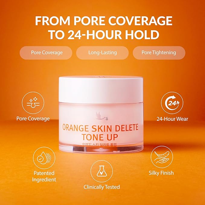 Orange Skin Delete Tone Up Mini Pore Primer Korean Makeup 10g 0.35 oz