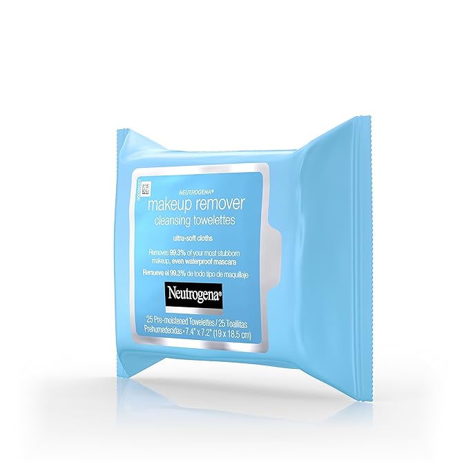 Neutrogena Makeup Remover Wipes, Daily Ultra-Soft Micellar Cleansing Wipes Gently Remove Oil & Makeup with No Heavy Residue, formulated without alcohol & Made with Plant-Based Cloth, 25 ct, 6 Pack