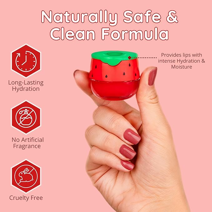 Original My Bee Balm Lip Balm – Watermelon Hydrating Balm – Honey Pot for Dry, Chapped & Cracked Lips – Deeply Moisturizes & Hydrates Lips with Organic Beeswax & Vitamin E