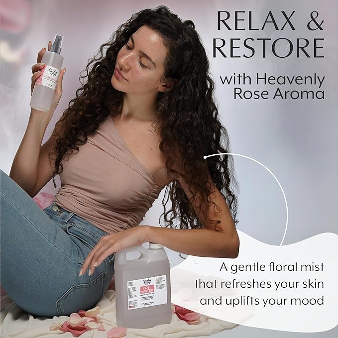 Everyday Beauty Rose Water Spray for Face - Natural Facial Toner - 8 Fl Oz Alcohol-Free Vegan Refreshing for Face and Hair - Uplifts, Calming & Soothing for All Skin Types