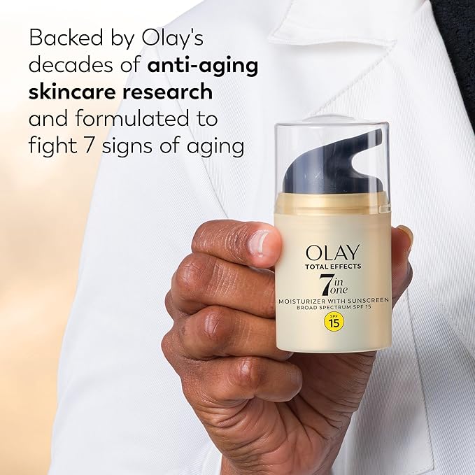 OLAY Total Effects 7-in-1 Anti-Aging Face Moisturizer with SPF 15, Fragrance-Free 1.7 oz