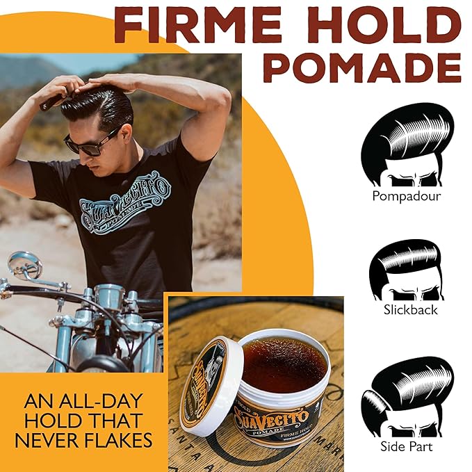 Suavecito Strong Hold Hair Pomade For Men, 32 oz - Medium Shine Water Based Wax Like Flake Free Hair Gel - Easy To Wash Out - All Day Hold For All Hair Styles