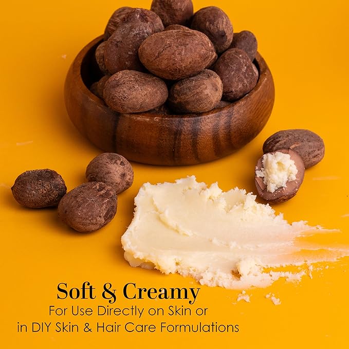 Raw Shea Butter – 100% Pure African Unrefined Shea Butter with Natural Smoky Scent | Moisturizer for Dry Skin & Hair, DIY Body Butter, Soap, Lip Balm – 8 oz Jar