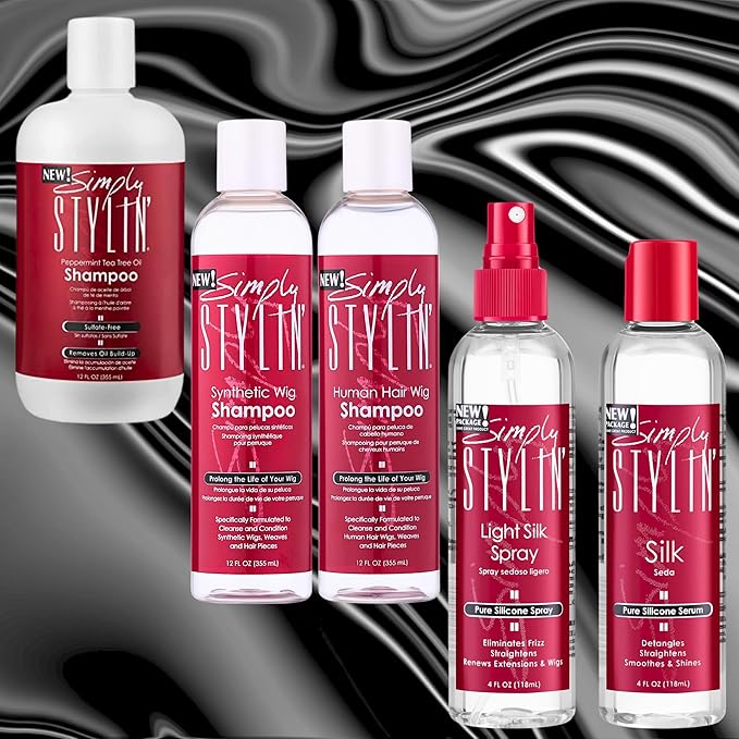 Simply Stylin' Light Silk Hair Spray - Anti-Frizz Silicone Heat Protectant - Hair Detangler for Women and Synthetic Wigs - 4 fl oz