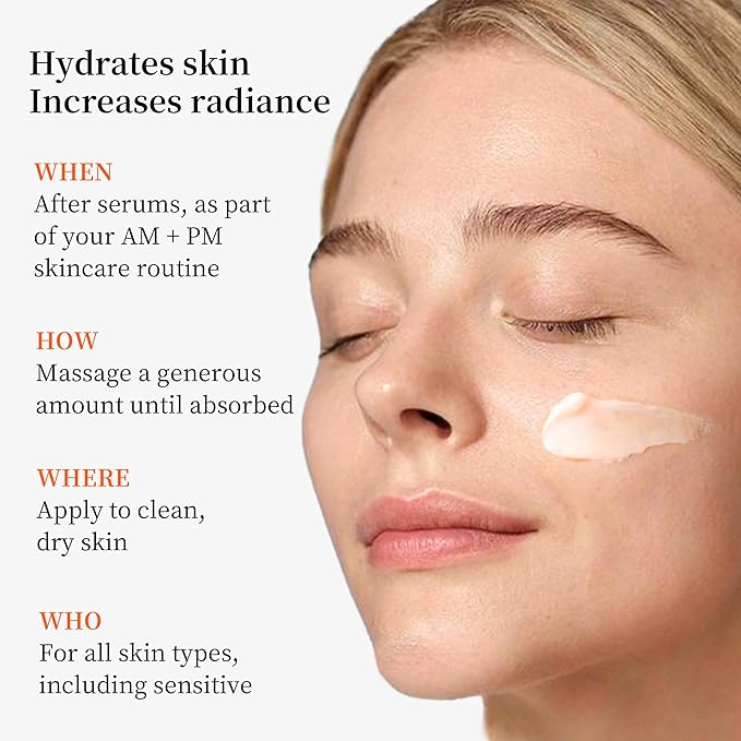 SADOER Vitamin C Face Cream 2 Pack, 5X Vitamin C with Hyaluronic Acid & Niacinamide, Daily Moisturizer to Boost Radiance, Hydrate & Even Skin Tone, For All Skin Types, 50g Each
