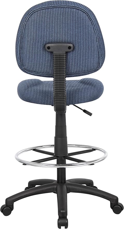 Boss Office Products Ergonomic Works Drafting Chair Without Arms in Blue, mid-Back (B1615-BE)