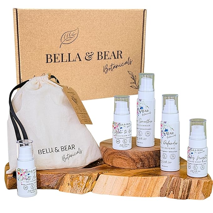 The Twilight Ritual Skincare Set - PM Routine for Repair, Hydration & Radiance - Pre-Cleanse, Smoothie Cleanser, Desert Defender Toner, Starry Night Serum, Glow-To-Bed Hydrator