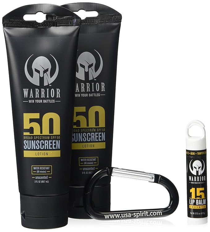 WARRIOR - WIN YOUR BATTLES- Zinc Oxidize with Titanium Dioxide Sunscreen Face/body Mineral Lotion, Non-Greasy, Broad Spectrum, Water Resistant, Pediatrician & Dermatologist Tested, SPF50