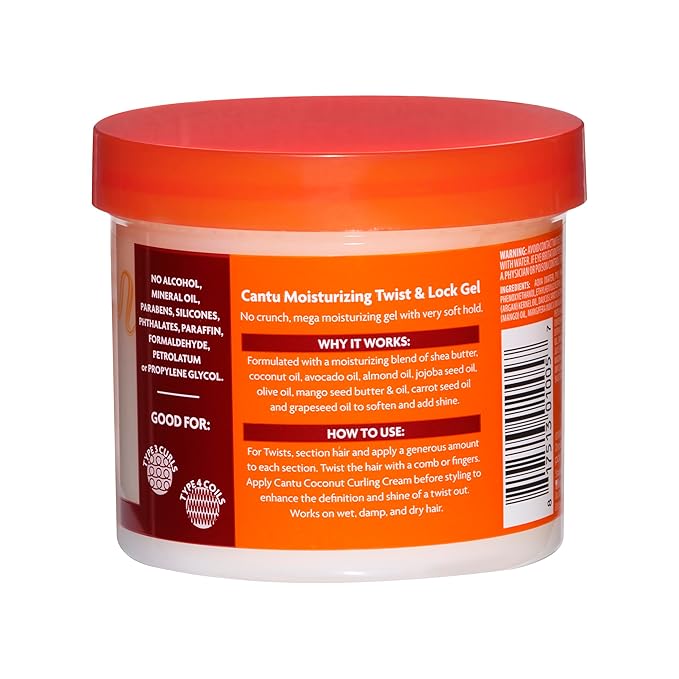 Cantu Shea Butter For Natural Hair Moisturizing Twist & Lock Gel, 13 Ounce (Pack of 1) (07005-12/3EU) | Moisturizing, Twist & Lock, Gel, for Natural Hair