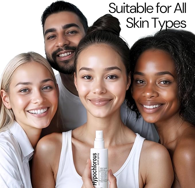 BodyJ4You Hypochlorous Acid Spray for Face Cleaner - HOCL Facial Toner Acne Sensitive Skin - HOCL Molecule Spray Topical Skin Redness Relief Breakouts - Piercing Aftercare Solution Fine Mist - 4 Fl Oz