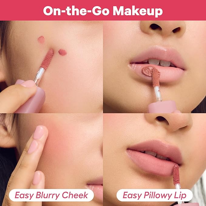 COLORGRAM NUDE BLUR TINT 01 SALMON BEIGE | K-Beauty Makeup, Soft-Focus Matte Lip Stain, 2-in-1 Lip & Cheek | Lightweight Blurring Tint for a Smooth & Airbrushed Finish, Non-Sticky Formula