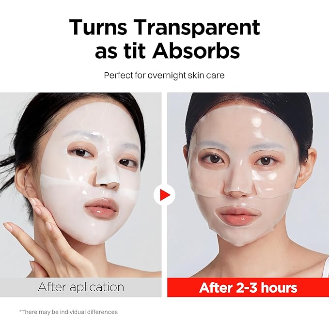 DERMAL Hydrogel Melting Mask Variety Pack 7 Sheets - Korean Overnight Face Mask Set with Collagen, Hyaluronic, PDRN, Vitamin, Rice Ceramide, Peptide, Cica - Glass Skin Jelly Gel K-Beauty Ritual