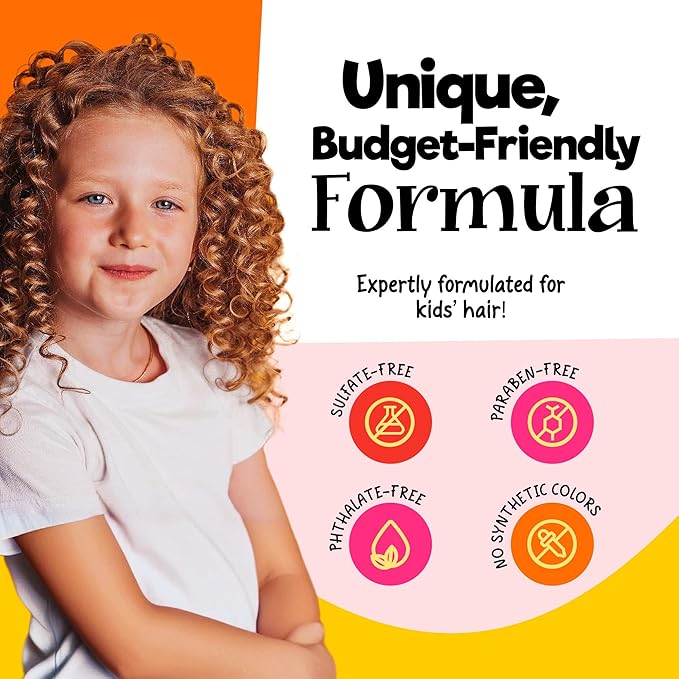 CurlyKids Frizz Control Paste - Anti-Frizz Styling Paste for Curly, Kinky, Coily & Mixed-Texture Hair - Smooth Edges, Tame Flyaways, Maximum Moisture, No Sticky Residue Formula for Kids Haircare, 6oz