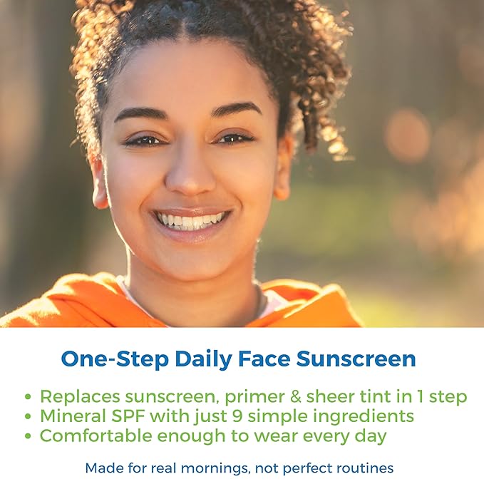 Waxhead Tinted Sunscreen for Face SPF 31, Mineral Formula with 25% Non-Nano Zinc Oxide, Unscented, Non-Comedogenic Sheer Glow BB Cream Moisturizer & Makeup Primer (Medium Tint 4 oz)