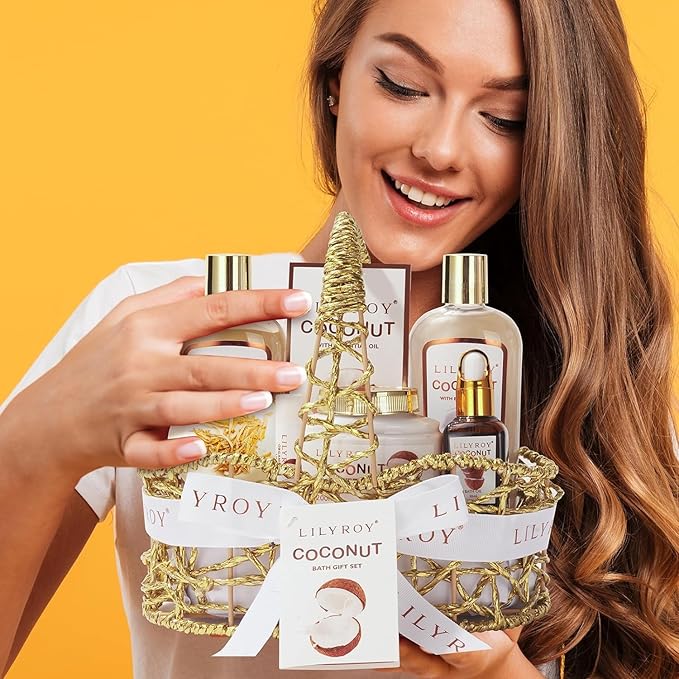 Mothers Day Gifts for Women - 8-Piece Luxury Bath & Body Gift Set for Women and Men Self Care Kit Spa Gift Baskets | Valentines Day Gifts, Birthday, Christmas Gift, All Occasion Present for Mom