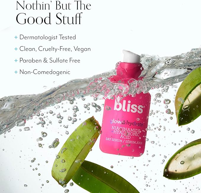 Bliss Well Yes! Hydration & Glow Trio - Hydrating Toner, Glow Serum, Night Serum - Brightening, Hydrating, Exfoliating - Clean, Vegan & Cruelty-Free