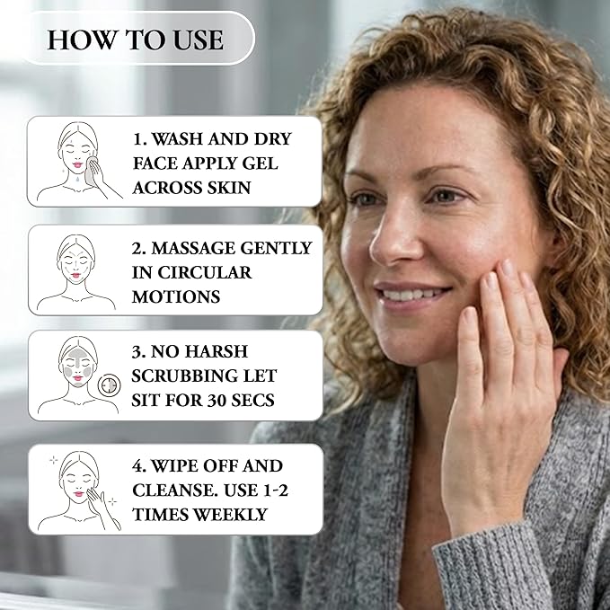 Vivo Per Lei Facial Peeling Gel - Helps Address Dead Skin Buildup - Gentle Exfoliating Gel for Rough, Dry, Sensitive or Mature Skin - Face and Body Scrub - Non Abrasive - 4.05 Fl. Oz.