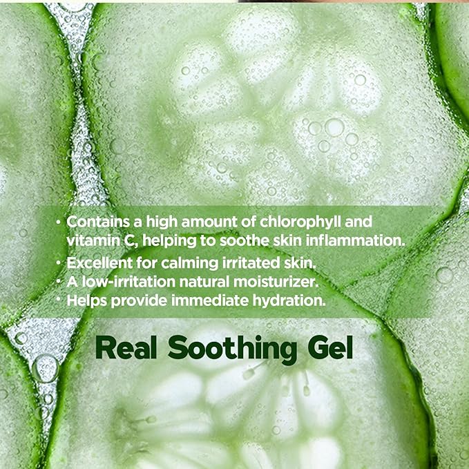 by.H Pure Cucumber Gel Organic Pouch (30 PC) - Skin Care Cucumber Cooling Gel with Extracts for Sunburn and Soothing Relief | Food Grade Non-Sticky Formula for Sensitive Skin