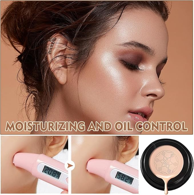 Mushroom Head Air Cushion & BB Cream CC Cream Liquid Foundation Concealer - Lasting, Moisturizing Makeup Base for Even Skin Tone - Natural Finish