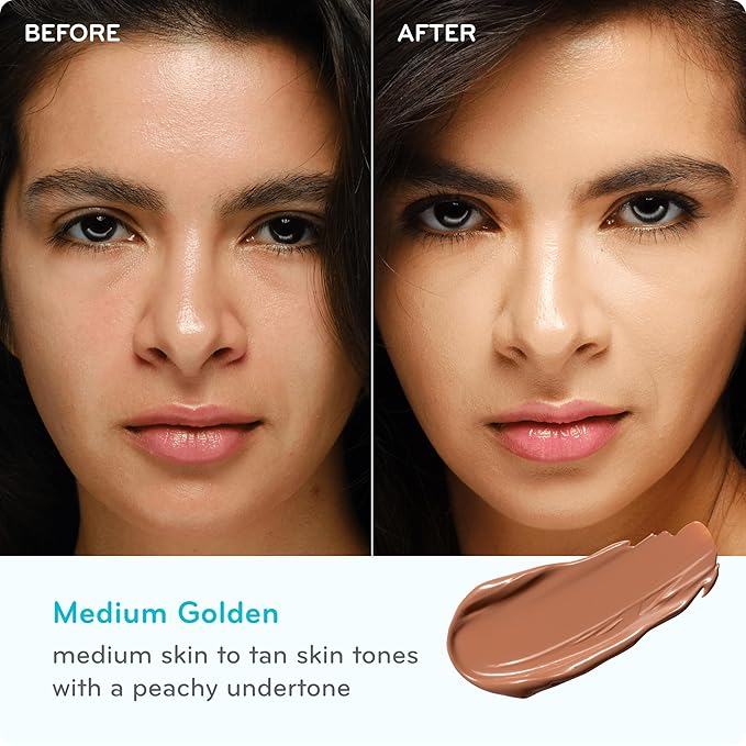 pūrlisse Ageless Glow Serum BB Cream SPF 40 - Glow BB Cream with SPF Enriched with Bakuchiol & Vitamin C to Help Improve Firmness & Reduce Wrinkles for Dewy Skin - Medium Golden (1.4 oz)