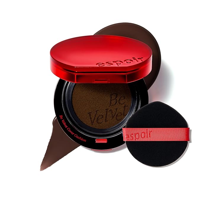 Espoir Be Velvet Cushion Foundation #50 Java | Quick and Easy Coverage with Long-lasting Color by Zero Oxidation, Velvety Smooth Finish & Lightweight Formula, Vegan, Korean Makeup, 0.46 oz