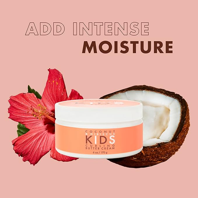 SheaMoisture Kids Curling Styling Cream For Curl Definition Coconut & Hibiscus Curl and Detangle Kids Hair 6 oz