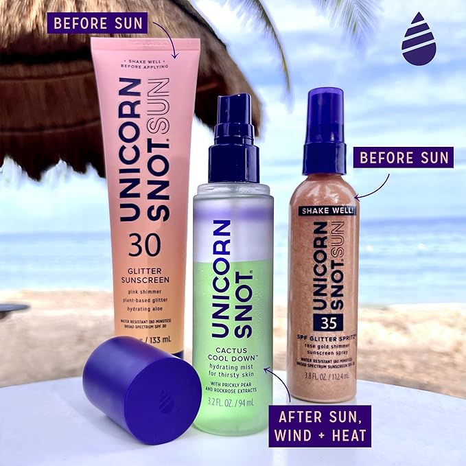 Unicorn Snot Cactus Cool Down™ After Sun Soothing Spray - Hydrating Facial Mist, Makeup Primer & Blue Light Shield – Cooling Spray with Aloe, Jojoba & Prickly Pear