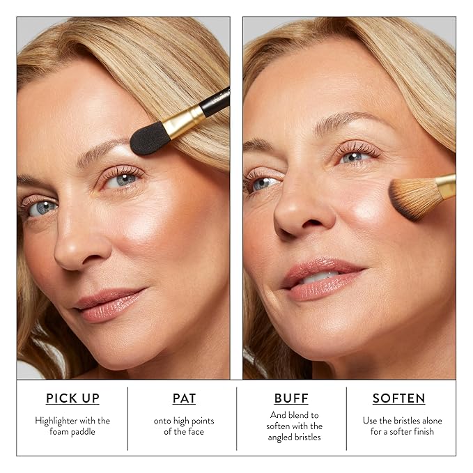 LAURA GELLER NEW YORK Cosmetic Professional Makeup Brushes - Cruelty-Free - 10 Dual-Ended Highlighter Brush
