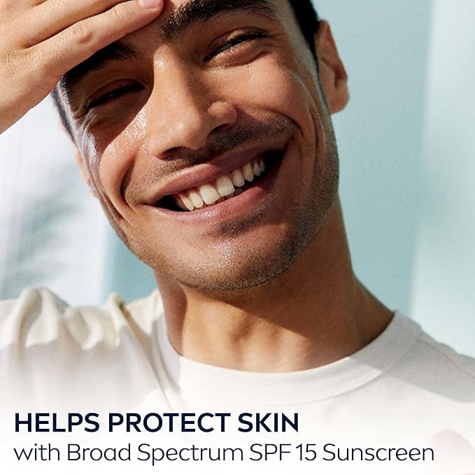 NIVEA MEN Maximum Hydration Face Lotion, Face Lotion with Broad Spectrum SPF 15 Sunscreen for Men, 4 Pack of 2.5 Fl Oz Tubes