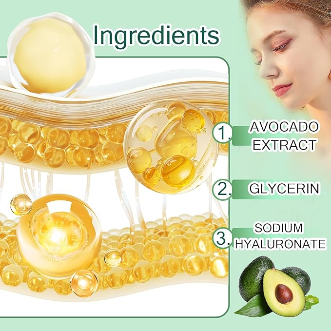 Avocado Face Skincare Set,9 Pcs Avocado Skin Care Set with Face Masks,Face Wash,Lotion,Toner,Face Serum,Face Moisturizer Cream,Eye Cream,Moisturizing Avocado Skin Care Kit