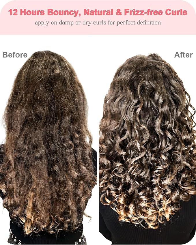 4-In-1 Styling Cream, Hair Styling Cream for Slick Back, Anti Frizz Hair Products for Smooth & Soft, Add Shine Curl Defining, Non-greasy for Curly, Frizzy, Dry, Travel Size