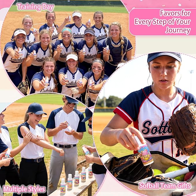 Demissle 24 Pcs Ice Cream Drip Softball Mini Sunscreen Bulk Spf 30 Travel Size Sunscreen Ice Cream Dripping Party Favors for Softball Birthday Sports Team Summer Gifts, 1 Fl. oz