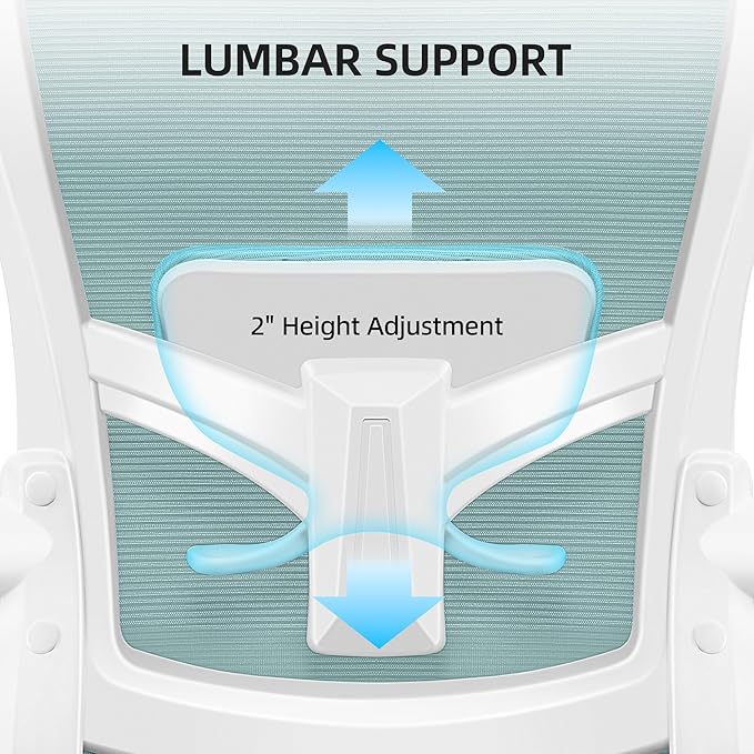 FelixKing Office Chair, Desk Chair with Adjustable Lumbar Support, Ergonomic Computer Chair with High Back and Armrest, Adjustable Height Gaming Chair Home Office Swivel Chair(Light Blue)