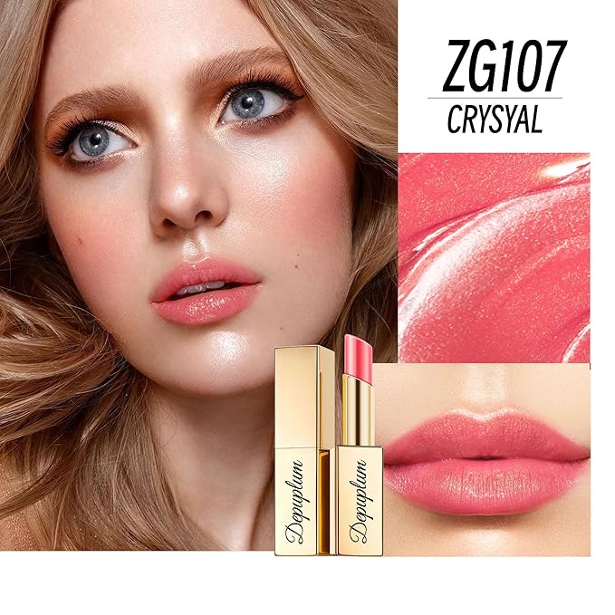 Pink Red Brown Lipstick Set for Women Shimmer Tinted Lip Balm Hydrating Moisturizing Lipstick Cruelty Free Lip Makeup, ZG107/108/117