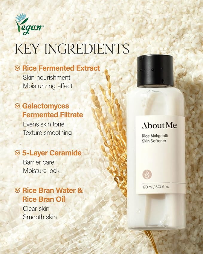ABOUT ME Rice Makgeolli Skin Softener + About Me Rice Makgeolli Cleansing Foam Bundle