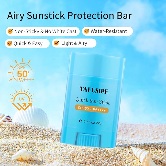 Quick Sunstick Protection Bar SPF50+, Face Sunscreen Stick, SPF Stick Sunblock for Face Body Women Men, Sun Cream 50 With Centella Travel Beach Sport Essentials for All Skin Types 0.77oz/22g