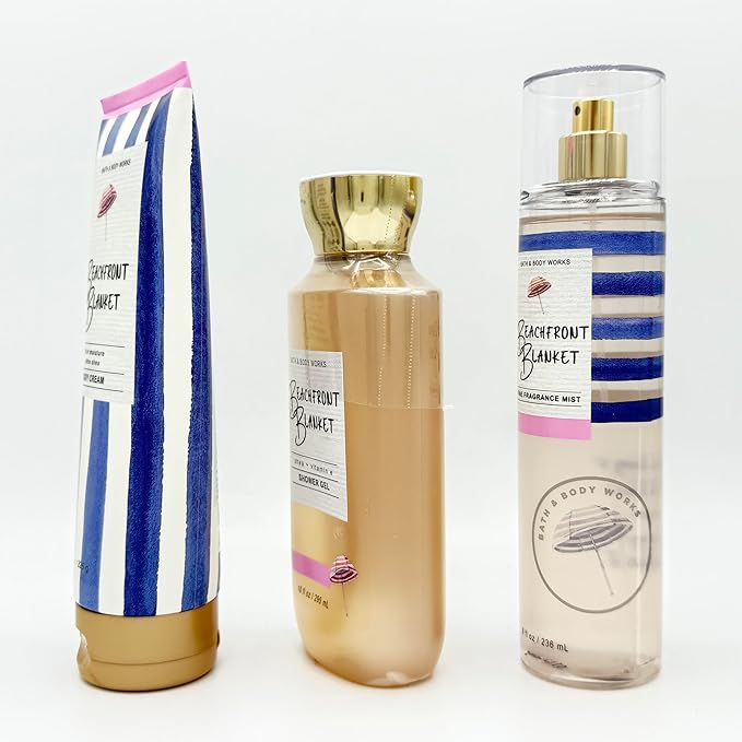 Beachfront Blanket 3-Piece Bath Bundle | Ultra Shea Body Cream, Shower Gel and Fine Fragrance Mist
