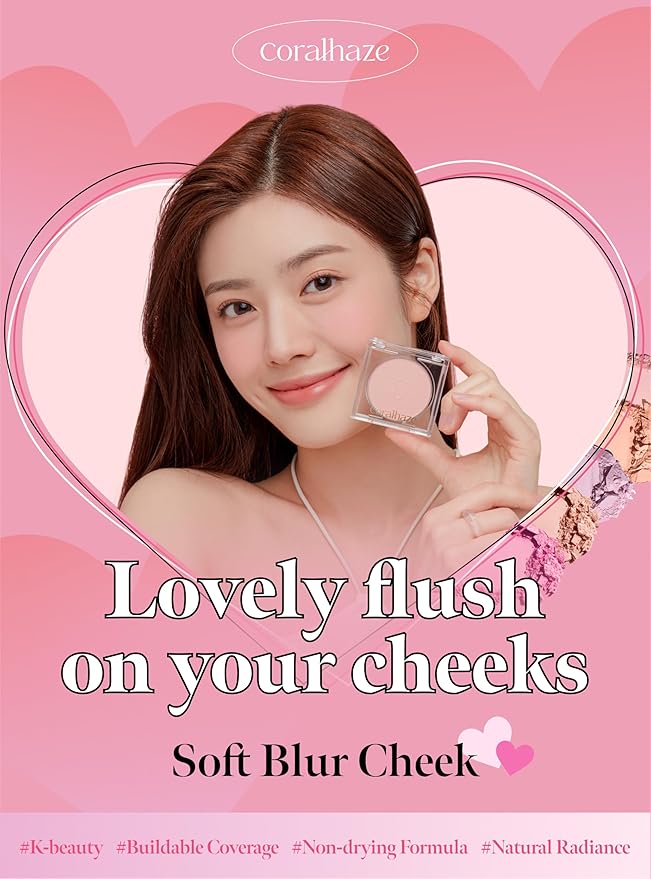 Soft Blur Cheek 04 Milky Peach, Silky Air-Blur Powder Blush for Smooth Pore Blurring Finish, Lightweight Buildable Color, Natural Radiance, Long-Lasting Wear, Soft Blush, Korean Makeup