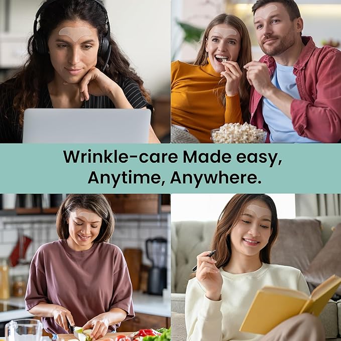 Advanced Wrinkle Patches 20ct Smile Line, Frown Line Wrinkle Patches for Facial Korean Skin Care Face Wrinkle Tape Invisible Overnight with Retinol & Collagen (Large (Forehead))