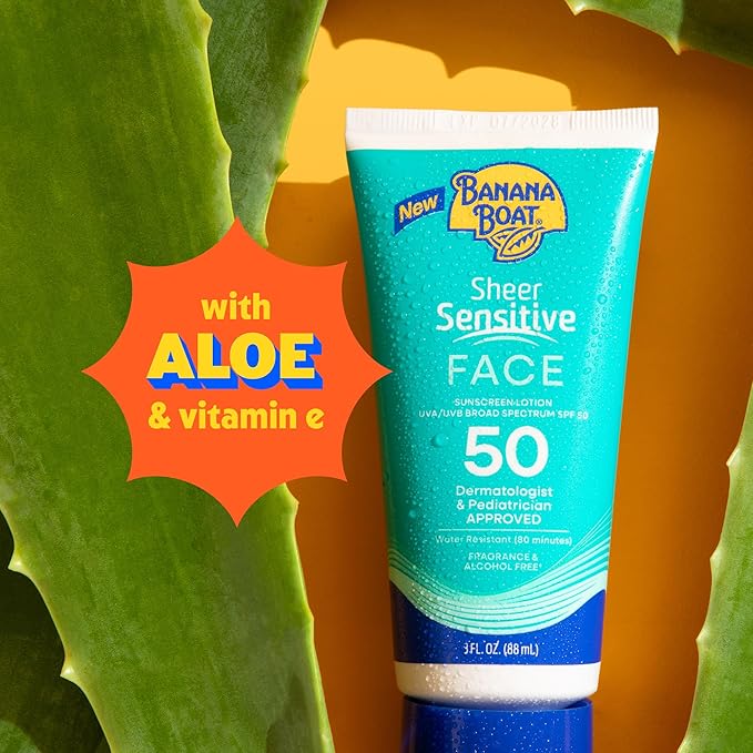 Banana Boat Sheer Sensitive Face Lotion, SPF 50, 3oz