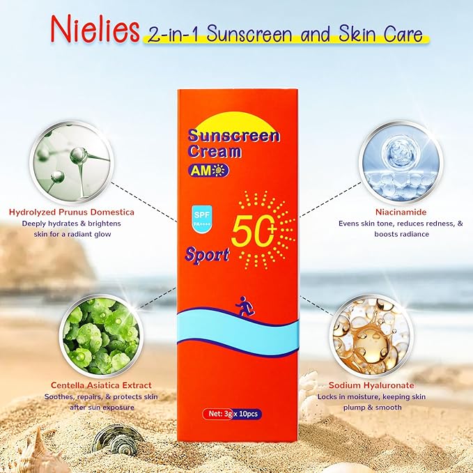 20 Pods Mini Sunscreen Bulk – SPF 50 Travel Size Packets, Small Sunblock for Face & Body, Bulk Sunscreen for Vacation, Beach & Outdoor Use 20 x 0.12 FL OZ