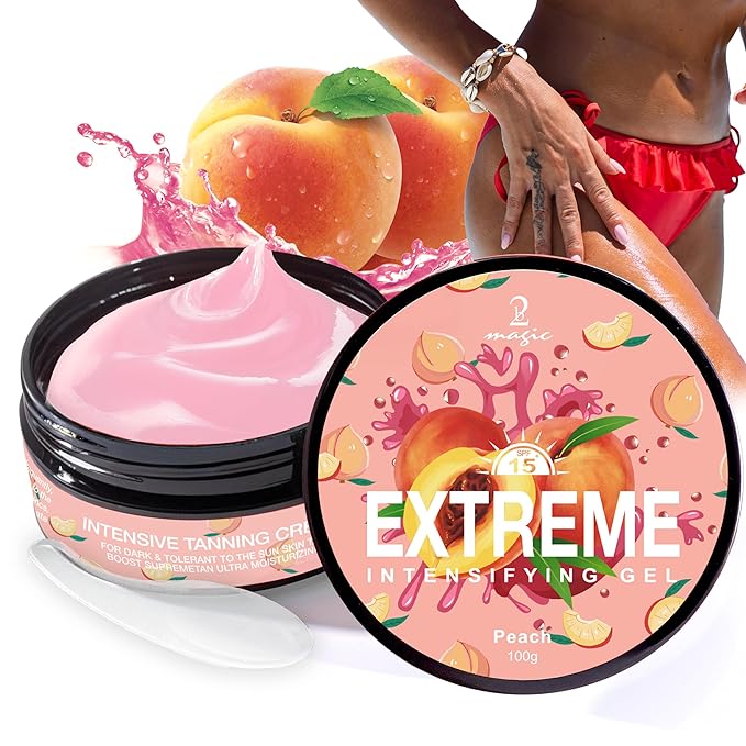Intensive Tanning Gel,Dark Tan Accelerator Gel for Outdoor Sun & Tanning Beds (pink)
