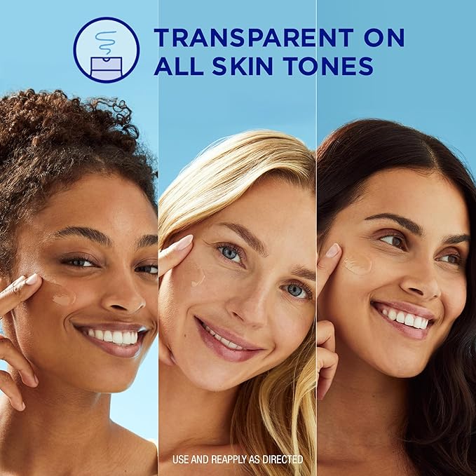 Coppertone Every Tone Invisible Finish Brightening UV Defense Face Sunscreen SPF 60+ with Niacinamide, Lightweight, Blends in Clear Sunscreen for All Skin Tones, 1.7 Fl Oz Pump Bottle