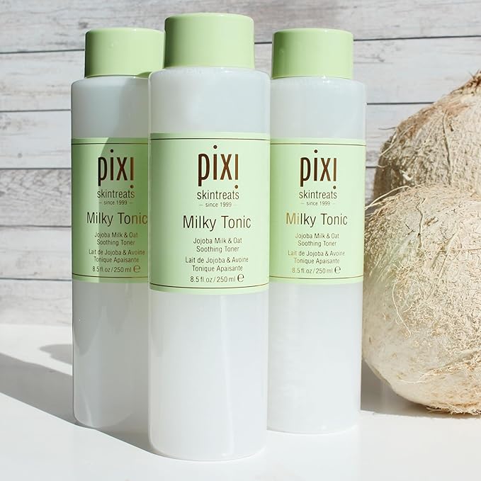 Pixi Milky Tonic, Calming & Hydrating Tonic Containing Jojoba Milk, Infused with Oat Extract to Soothe, Alcohol-Free Daily Nourishing Toner, 8.5 fl oz/ 250 mL