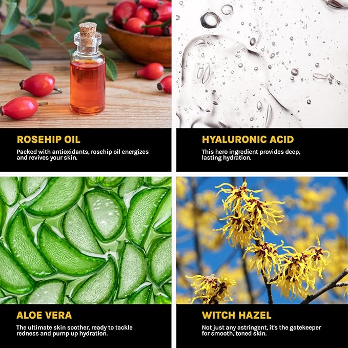 Yelle. Skincare – Awakening Tone & Hydrate Toner – Facial Toner with Rosehip Oil, Hyaluronic Acid, and Organic Herbal Infusion® – Refreshes and Balances Skin – 4oz Bottle