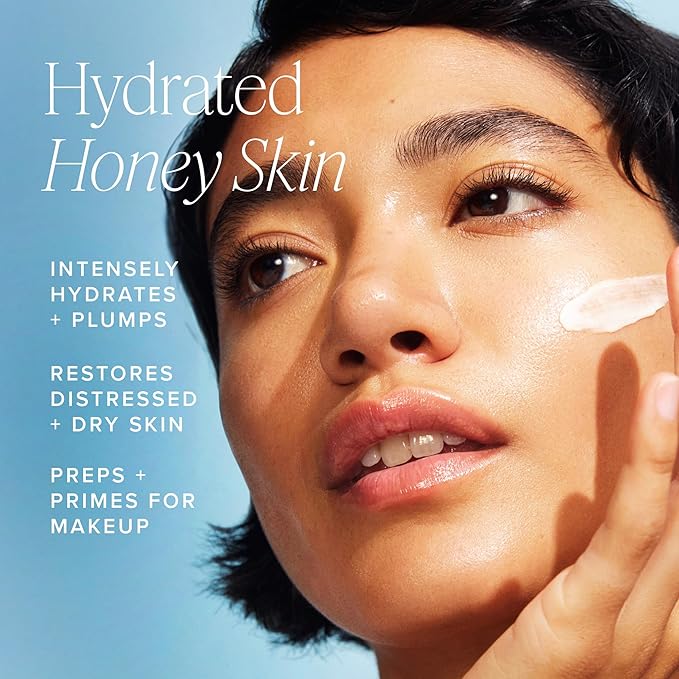 Farmacy Ceramide Face Moisturizer - Honey Halo Ultra Hydrating Facial Moisturizer with Buckwheat Honey + Ceramides - Helps Restore Barrier + Replenish Dryness - Plumping Skin Care for Dry Skin (100ml)